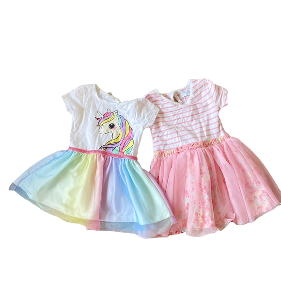 H&M Other - Bundle of 2 Party Dresses - H&M Unicorn Dress and Primark Pink Dress 1.5 to 2Y